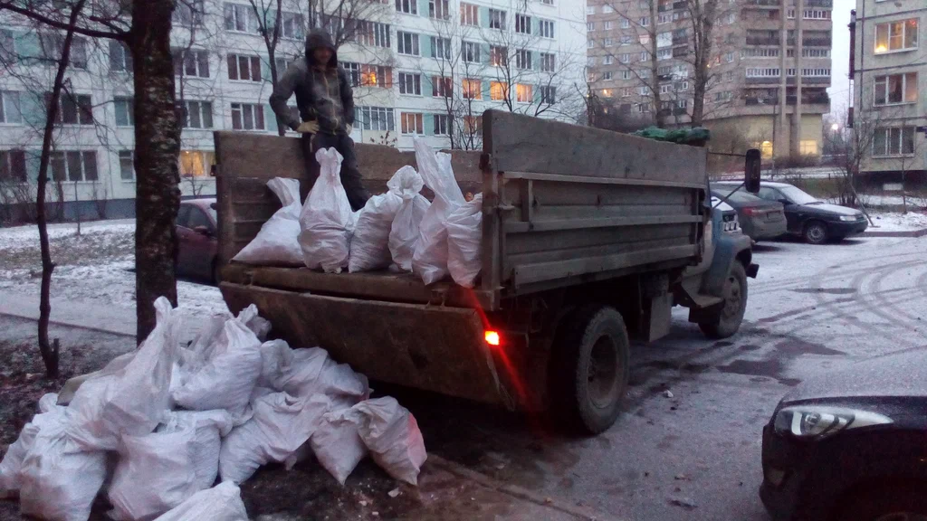 Вывоз мусора в мешках в Туле в октябре